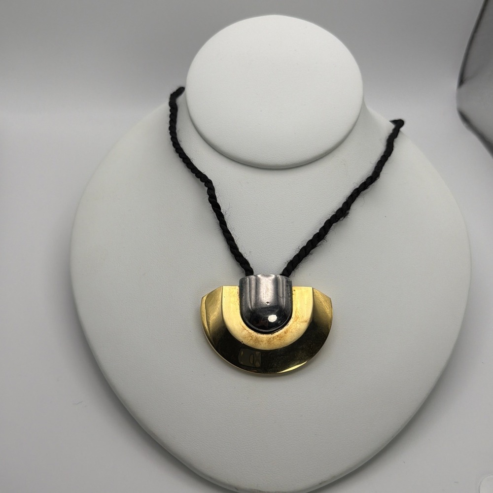 Vintage La Nuit De Paco Rabanne Gold Tone Perfume Bottle Pendant Necklace Rare